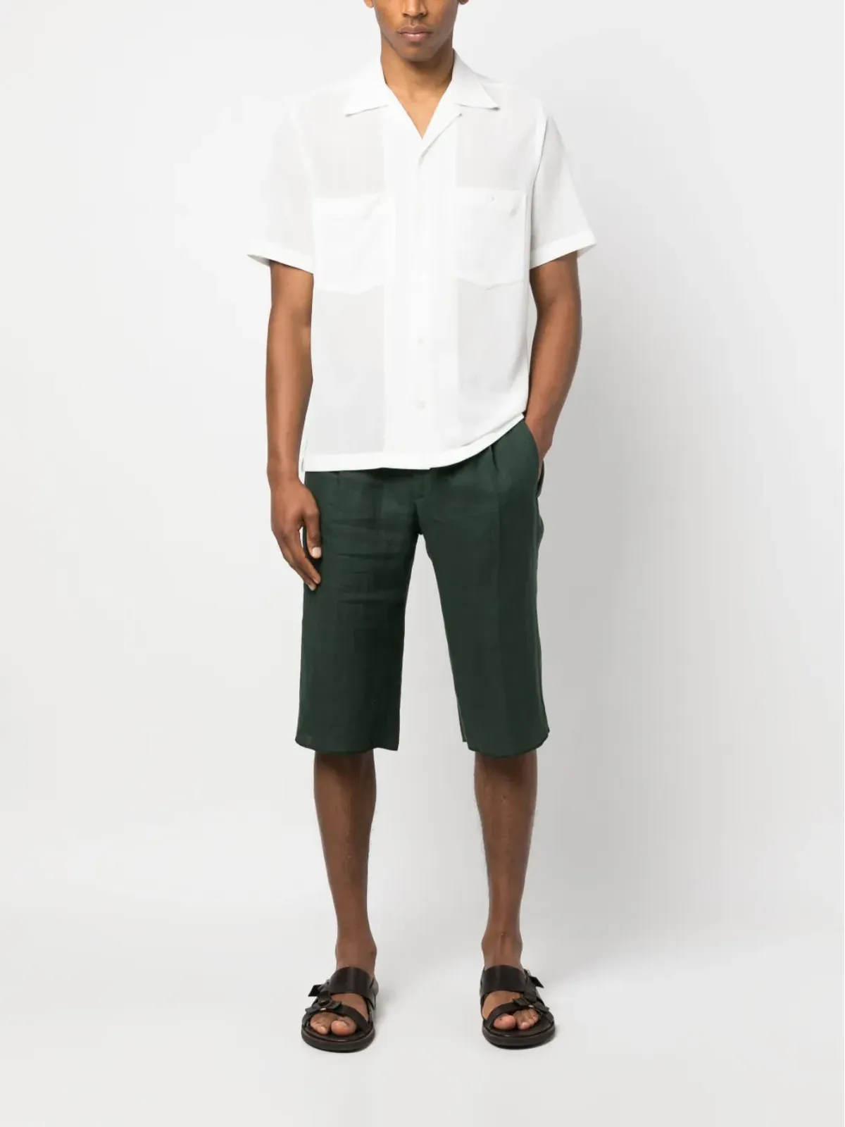 Kiton リネン Bermudaショーツ - グリーン - 画像2