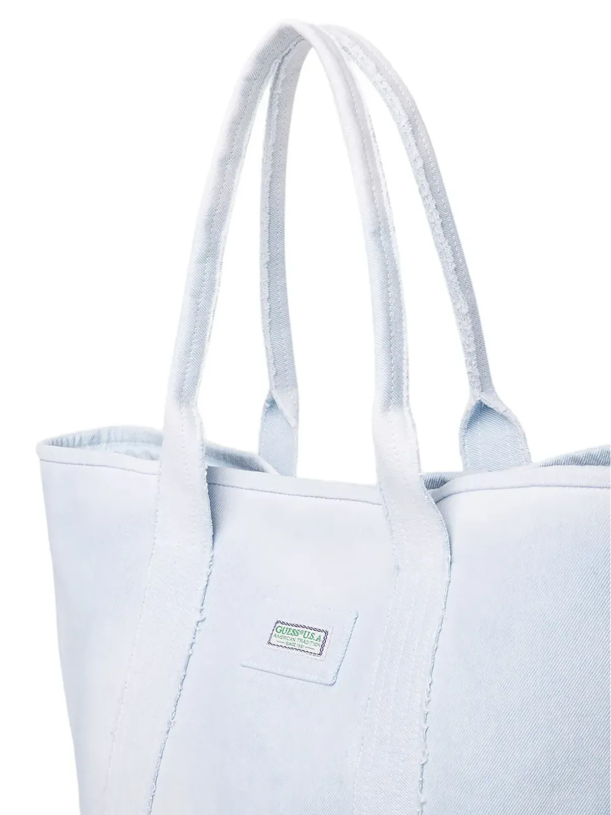 GUESS USA ロゴアップリケ付きトートバッグ ブルー - 画像4
