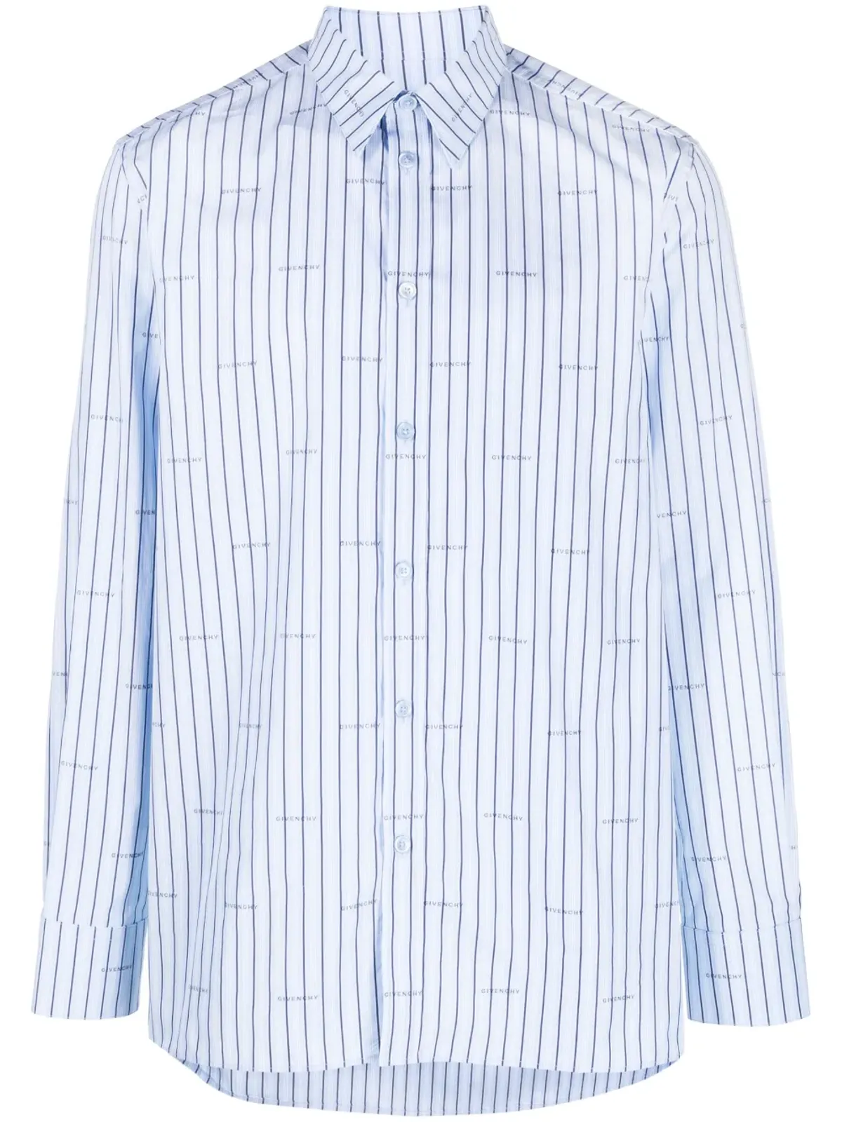 Givenchy ロゴプリントストライプシャツ - Blue - 画像1