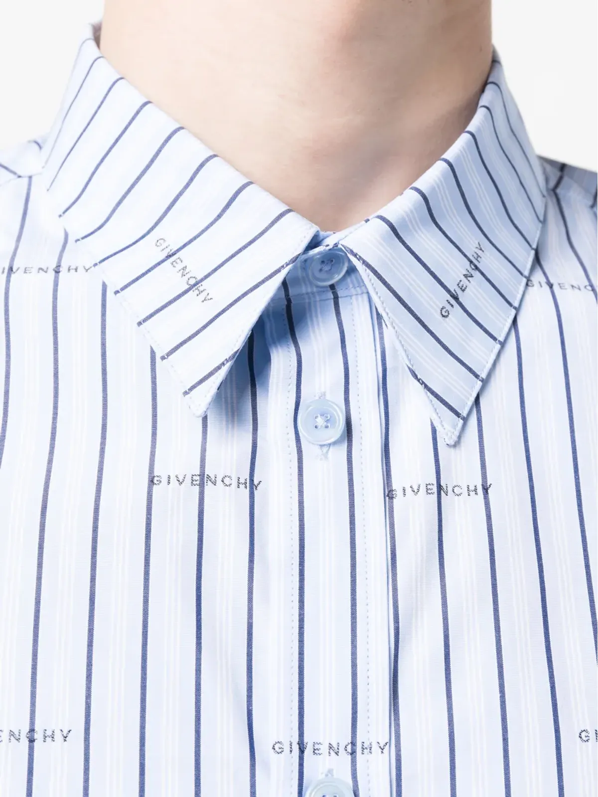 Givenchy ロゴプリントストライプシャツ - Blue - 画像5