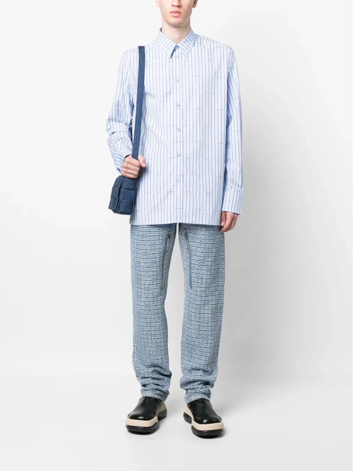 Givenchy ロゴプリントストライプシャツ - Blue - 画像2