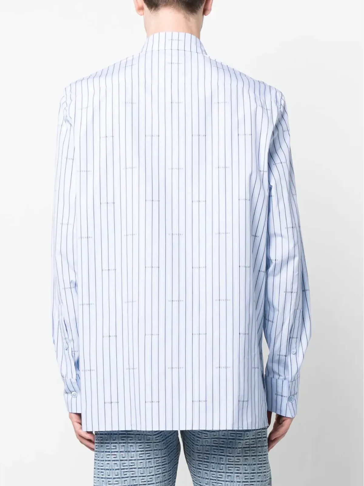 Givenchy ロゴプリントストライプシャツ - Blue - 画像4