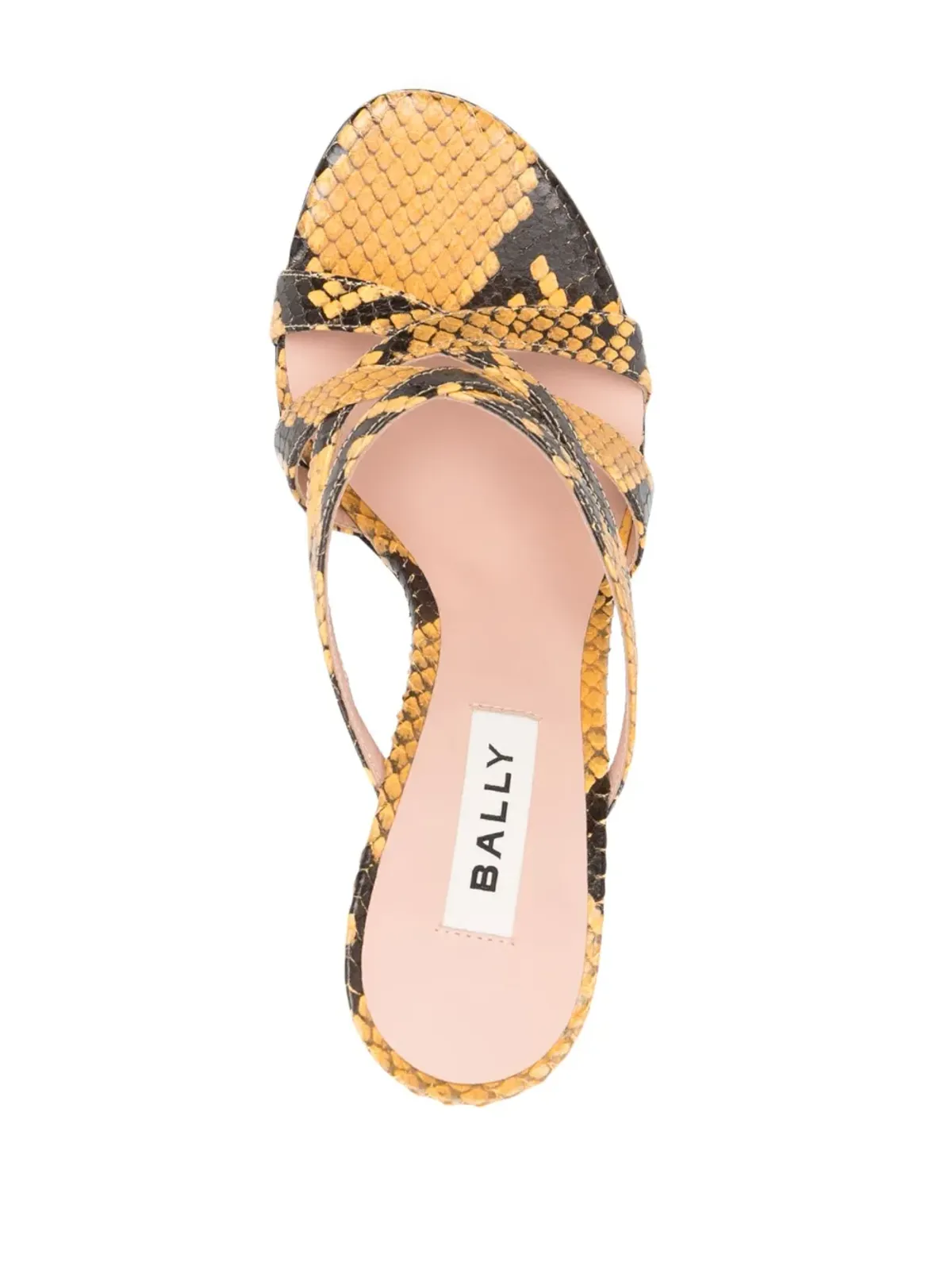 Bally 蛇柄プリント ヒールサンダル - 画像4