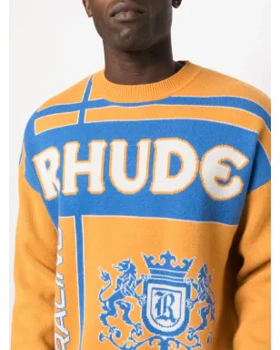 RHUDE Palmジャカード クルーネック セーター - オレンジ - サムネイル5