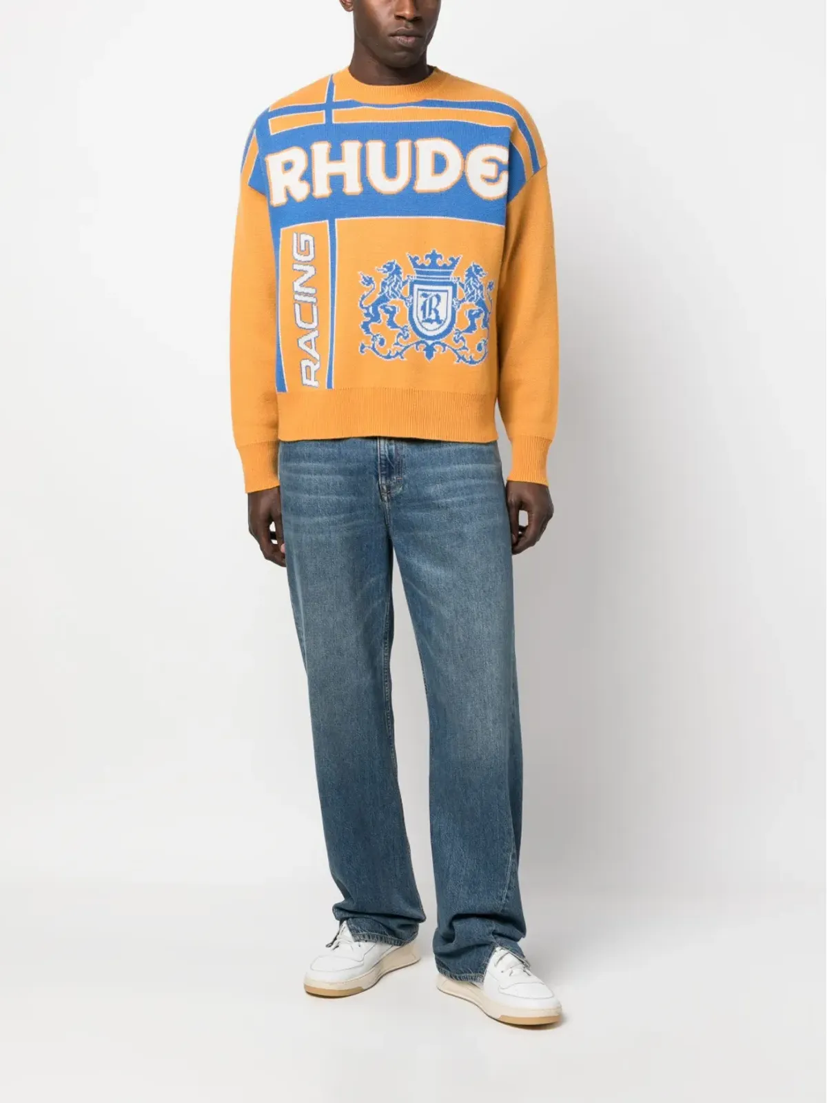 RHUDE Palmジャカード クルーネック セーター - オレンジ - 画像2