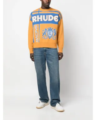 RHUDE Palmジャカード クルーネック セーター - オレンジ - サムネイル2