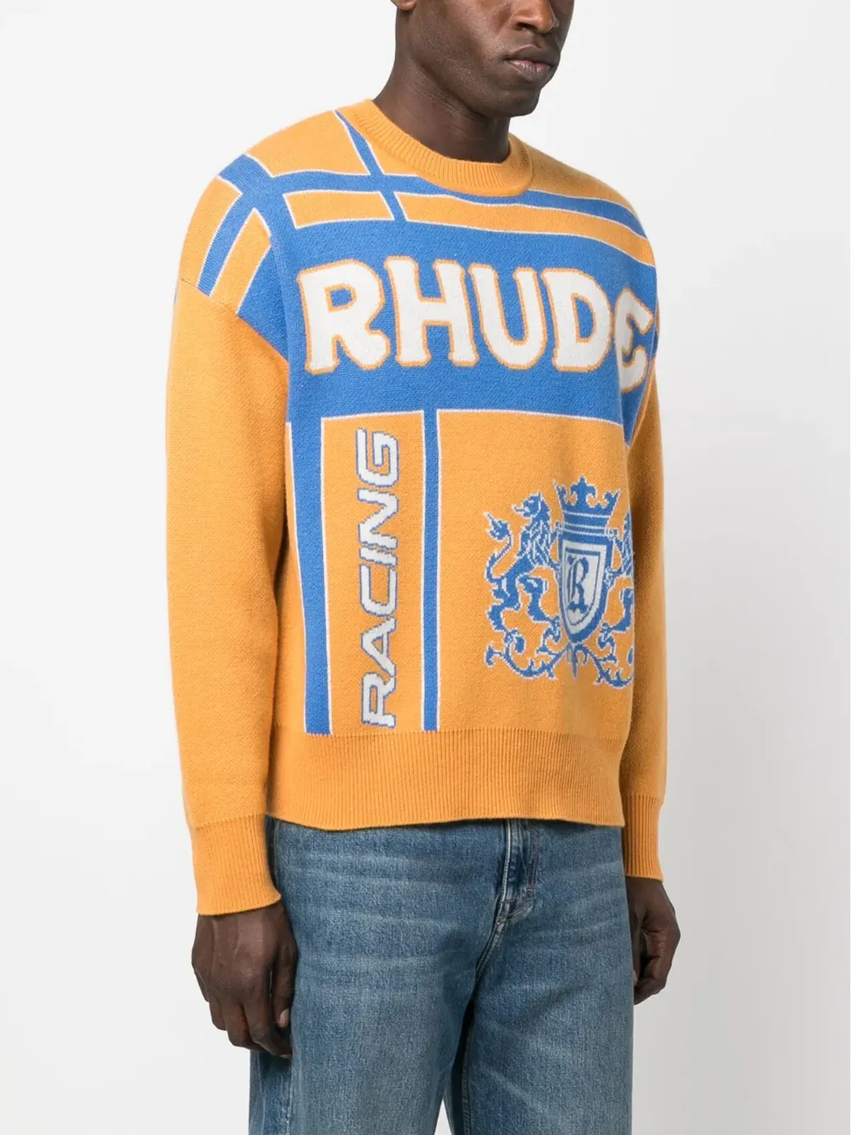 RHUDE Palmジャカード クルーネック セーター - オレンジ - 画像3