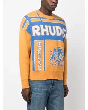 RHUDE Palmジャカード クルーネック セーター - オレンジ - サムネイル3
