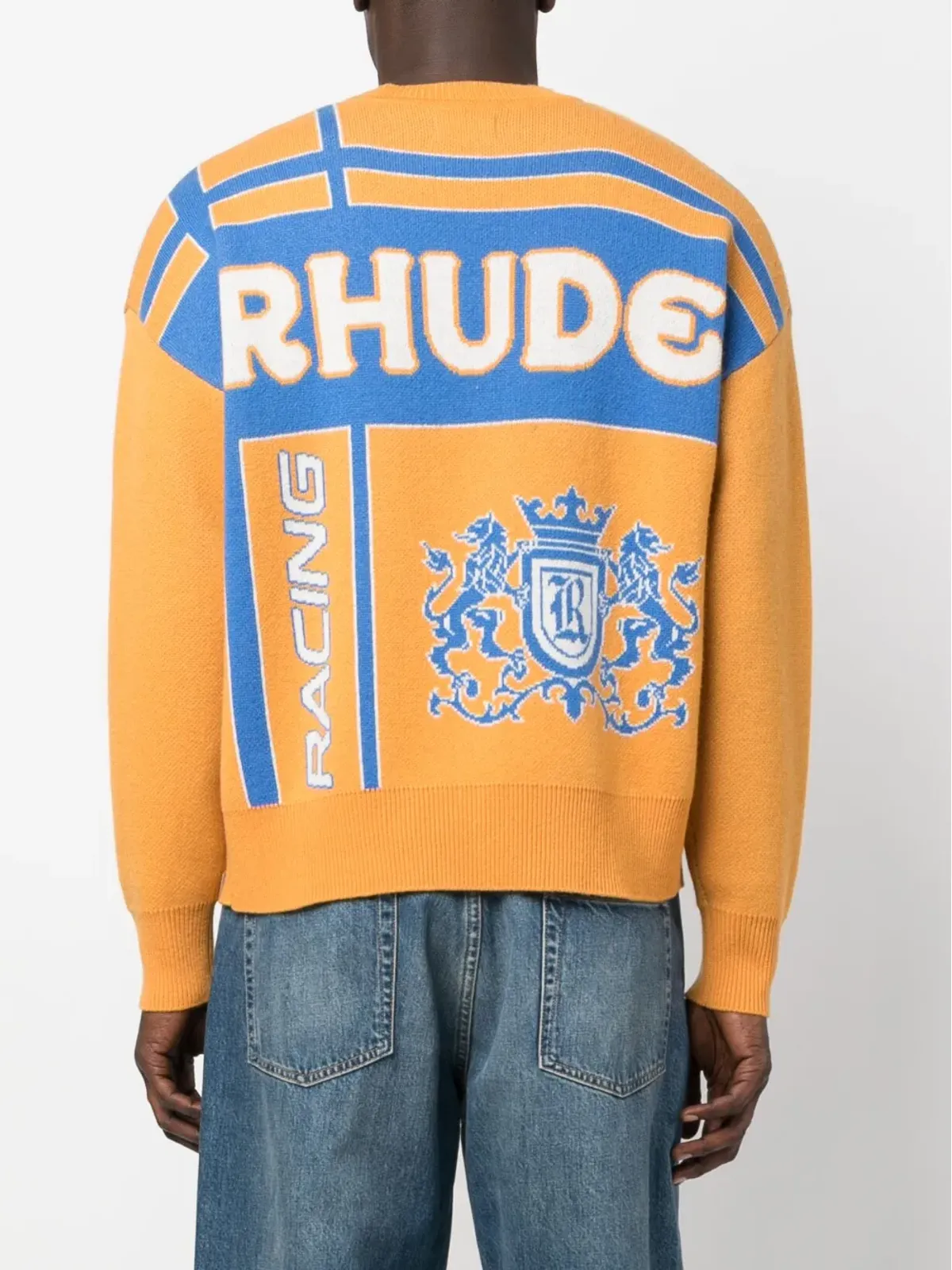RHUDE Palmジャカード クルーネック セーター - オレンジ - 画像4