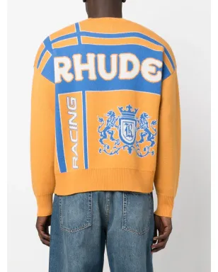 RHUDE Palmジャカード クルーネック セーター - オレンジ - サムネイル4