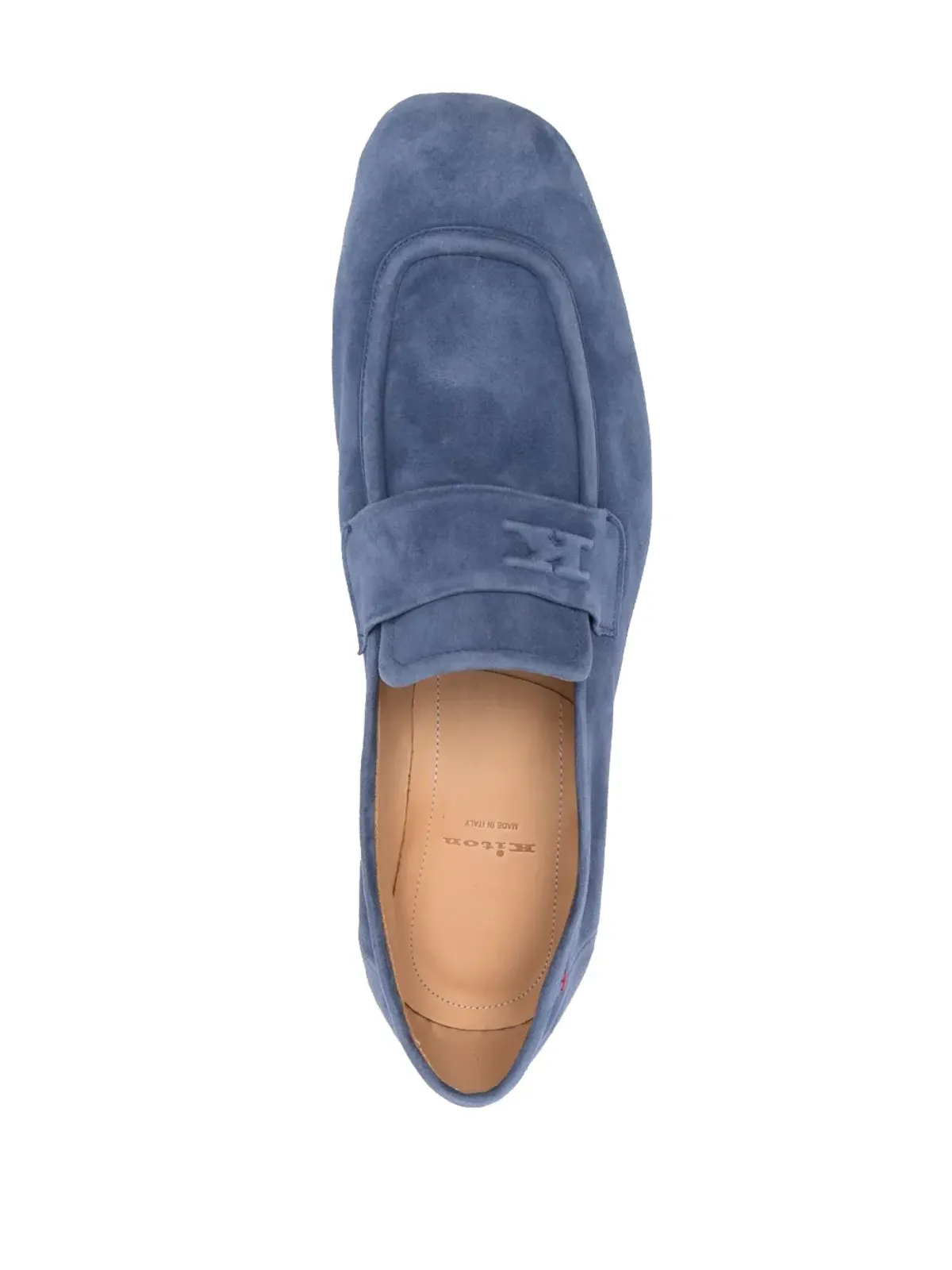 Kiton スクエアトゥ・スエード ローファー - ブルー - 画像4