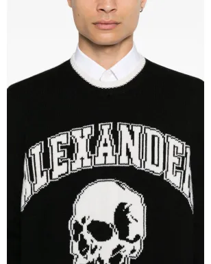Alexander McQueen インターシャロゴセーター ブラック - サムネイル5