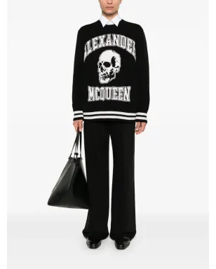 Alexander McQueen インターシャロゴセーター ブラック - サムネイル2