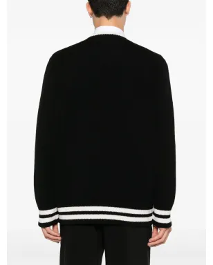 Alexander McQueen インターシャロゴセーター ブラック - サムネイル4