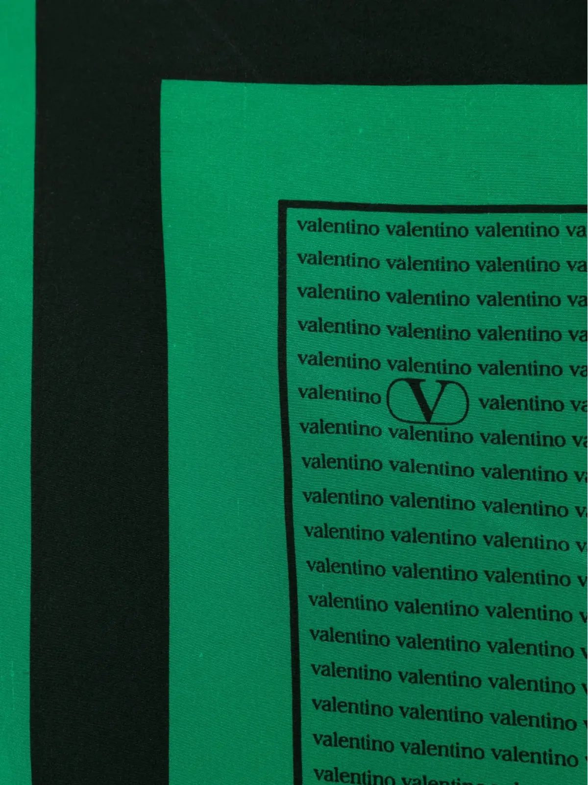 Valentino Garavani Pre-Owned 1980s ロゴプリント シルクスカーフ - グリーン - 画像2