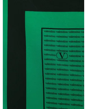 Valentino Garavani Pre-Owned 1980s ロゴプリント シルクスカーフ - グリーン - サムネイル2