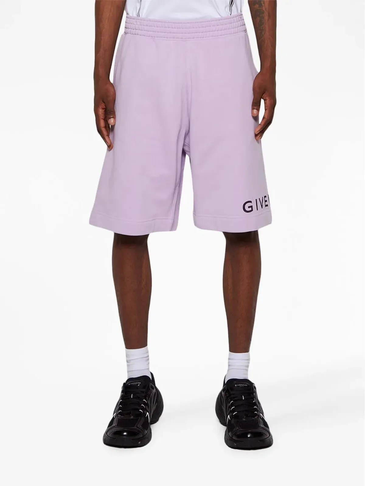 Givenchy ロゴプリント コットンショーツ パープル - 画像3