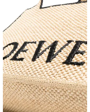 LOEWE ロゴ入りラフィア トートバッグ - サムネイル5