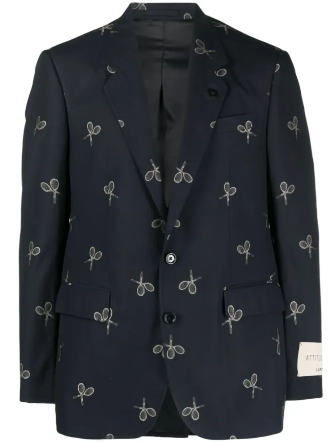 Lardini Lardini グラフィックプリント シングルブレストブレザーの商品画像