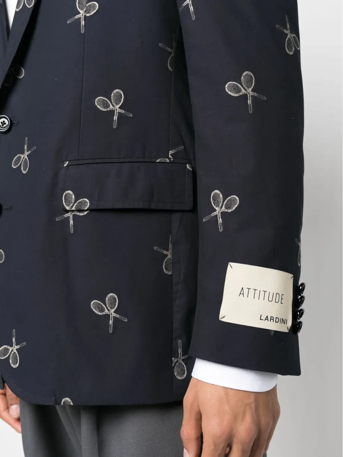 Lardini グラフィックプリント シングルブレストブレザー - 画像5