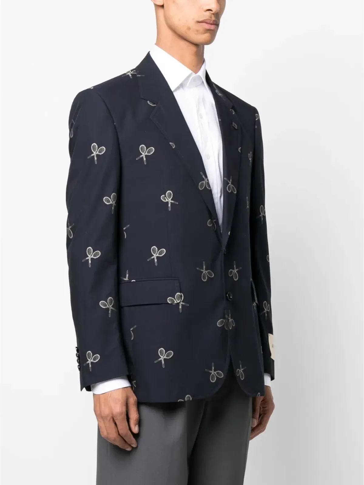 Lardini グラフィックプリント シングルブレストブレザー - 画像3