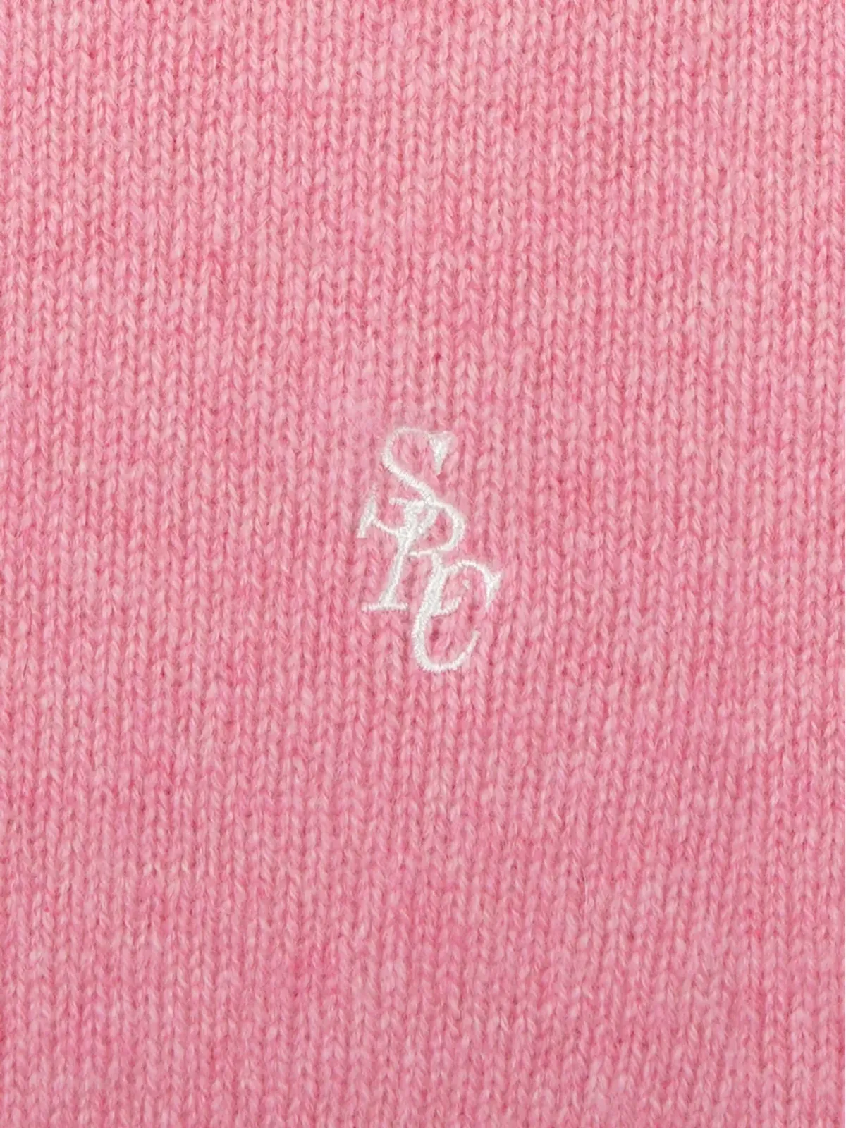 Sporty & Rich 刺繍ロゴ入りカシミアセーター（ピンク） - 画像3