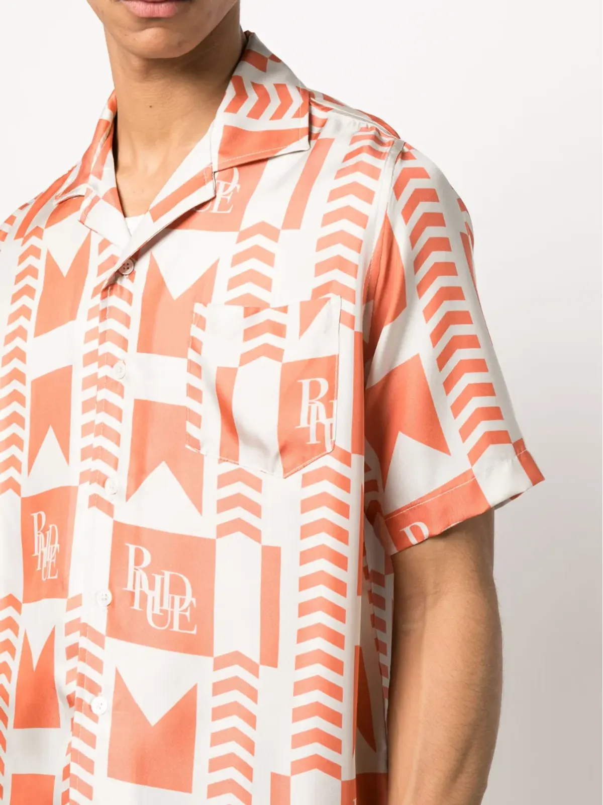 RHUDE 幾何学柄リネンシャツ - 画像5