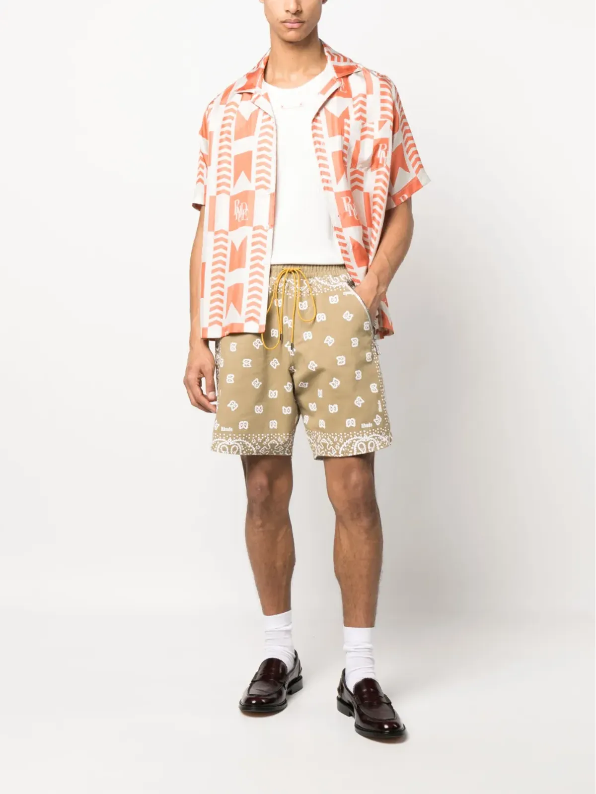 RHUDE 幾何学柄リネンシャツ - 画像2