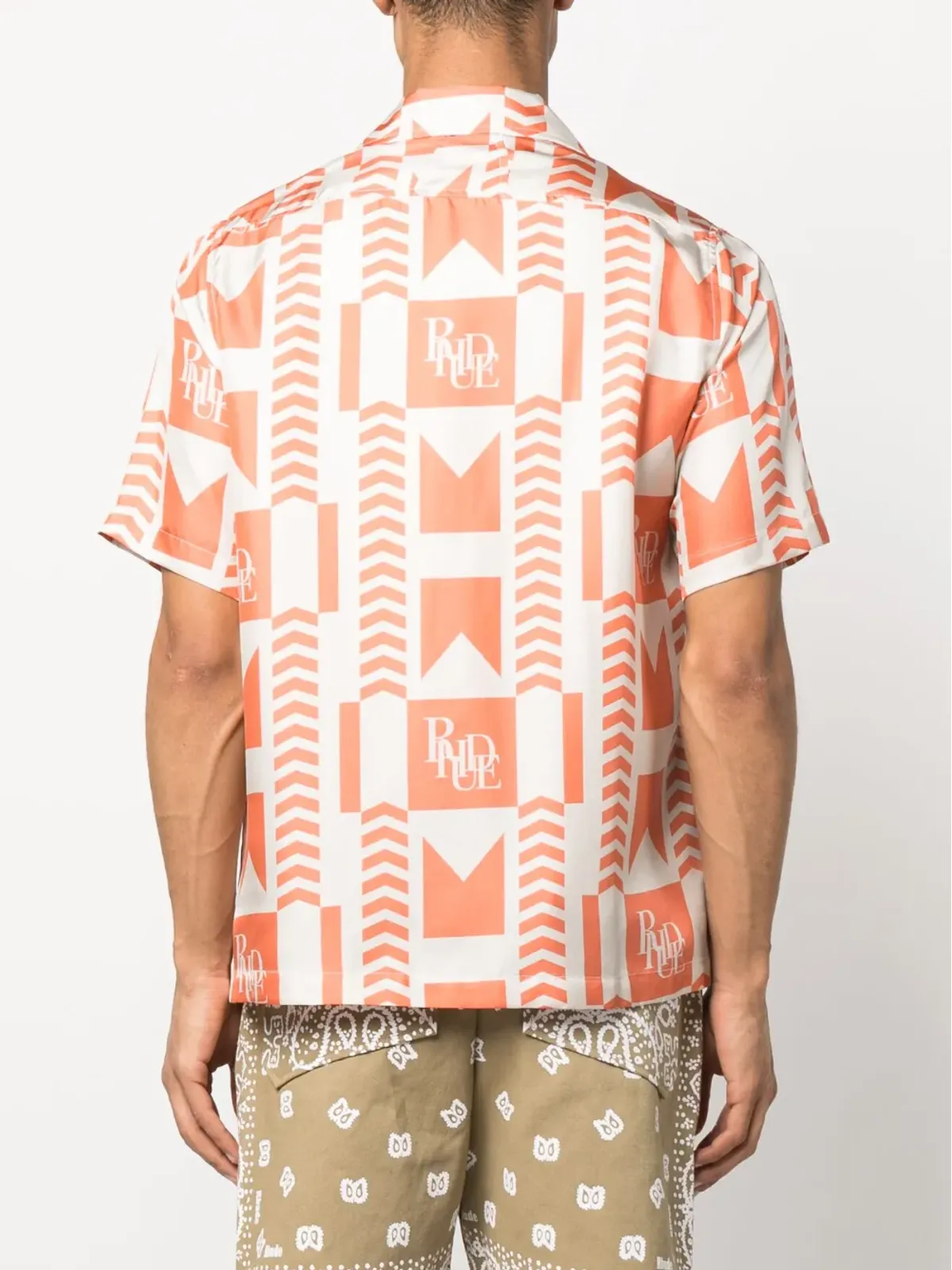 RHUDE 幾何学柄リネンシャツ - 画像4