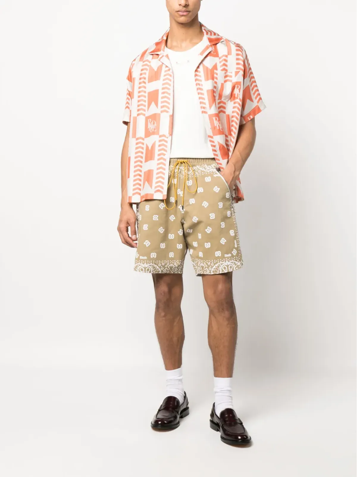 RHUDE bandana-print cotton shorts - Brown - 画像2