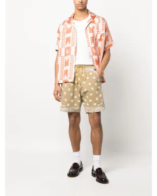 RHUDE bandana-print cotton shorts - Brown - サムネイル2