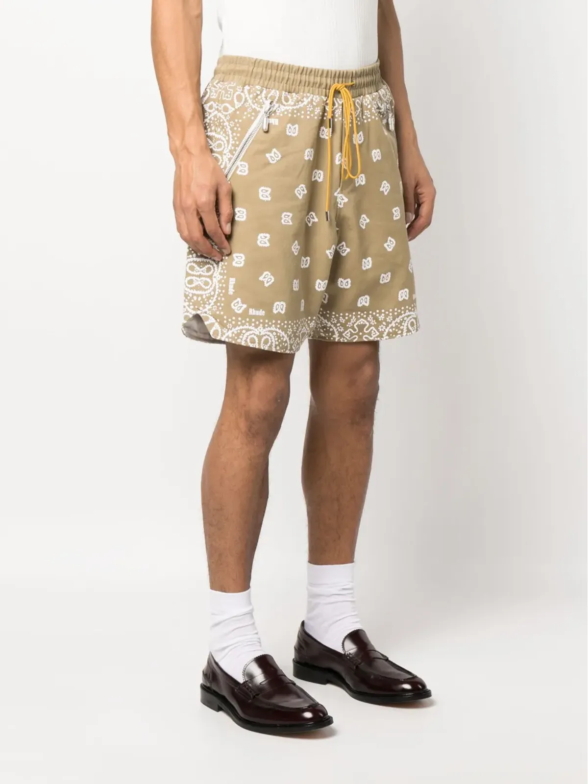 RHUDE bandana-print cotton shorts - Brown - 画像3