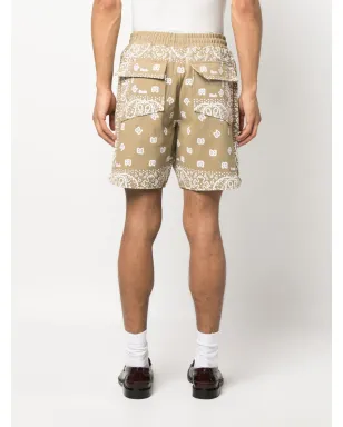 RHUDE bandana-print cotton shorts - Brown - サムネイル4