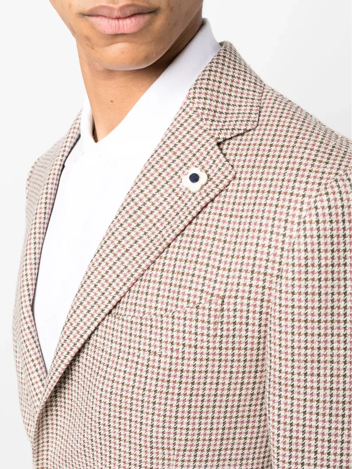 Lardini ポタ ハウンドトゥース柄ブレザー - 画像5
