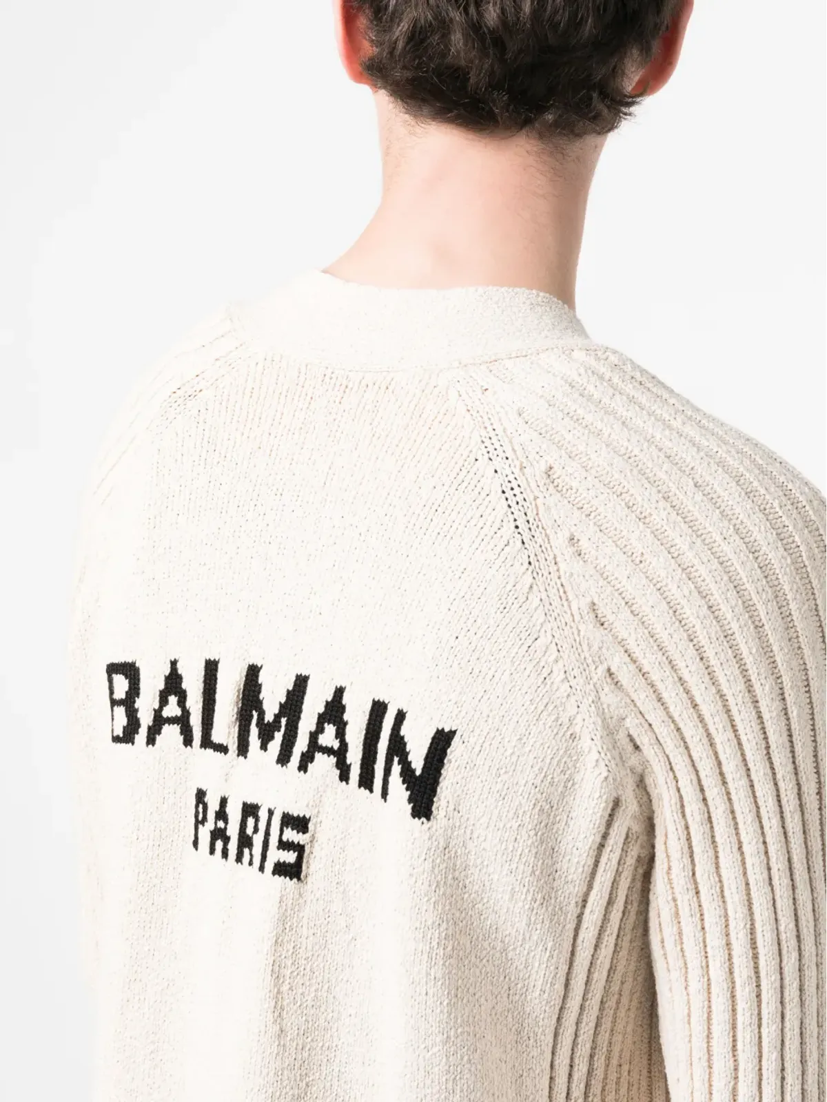 Balmain インターシャロゴ ボタンアップ カーディガン - 画像5