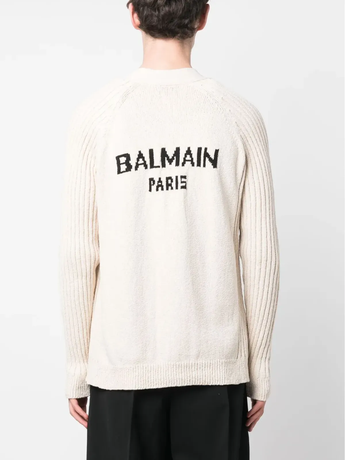 Balmain インターシャロゴ ボタンアップ カーディガン - 画像4