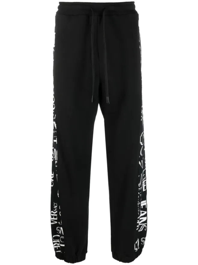 Versace Jeans Couture Versace Jeans Couture ロゴプリント コットン トラックパンツ ブラックの商品画像