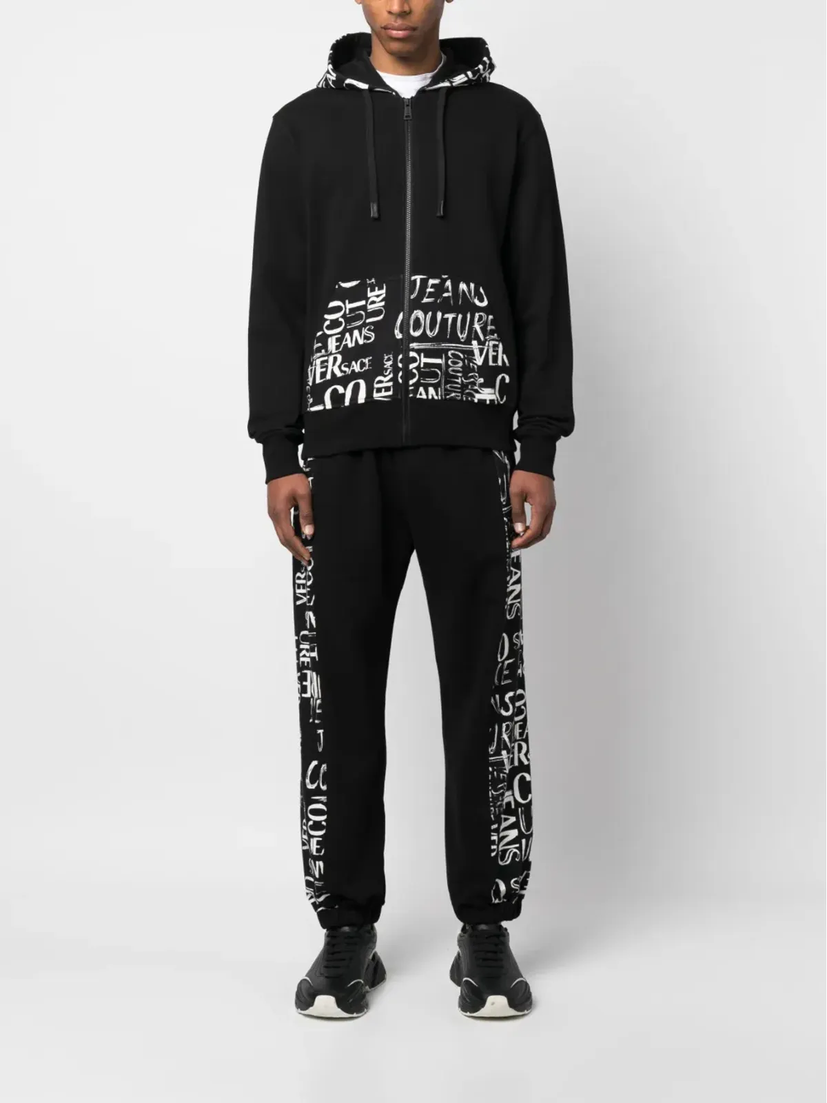 Versace Jeans Couture ロゴプリント コットン トラックパンツ ブラック - 画像2