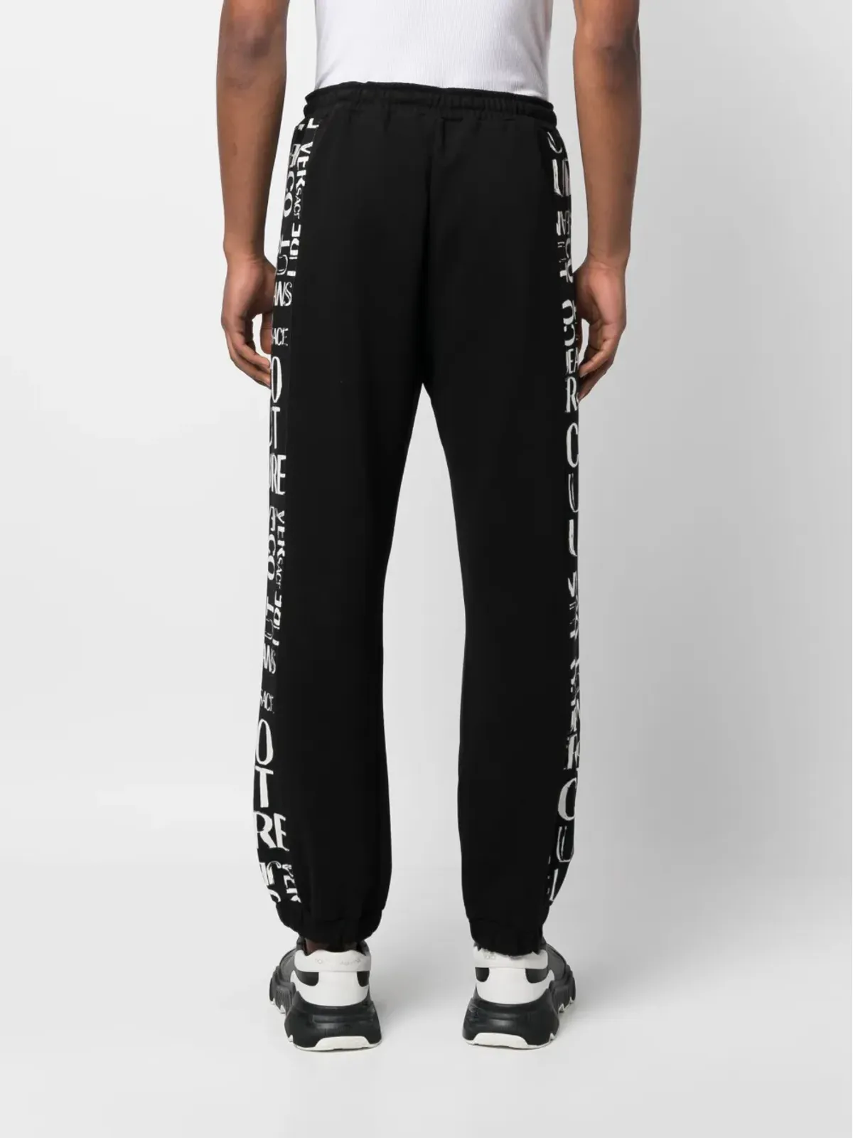 Versace Jeans Couture ロゴプリント コットン トラックパンツ ブラック - 画像4
