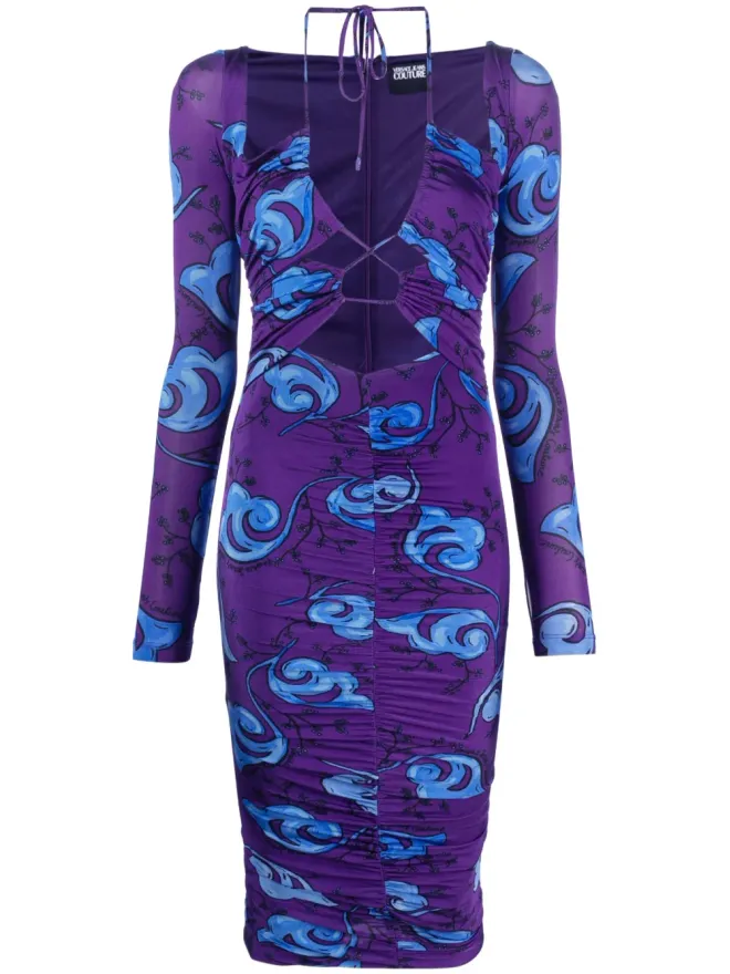 Versace Jeans Couture Versace Jeans Couture 花柄プリント ミディドレスの商品画像
