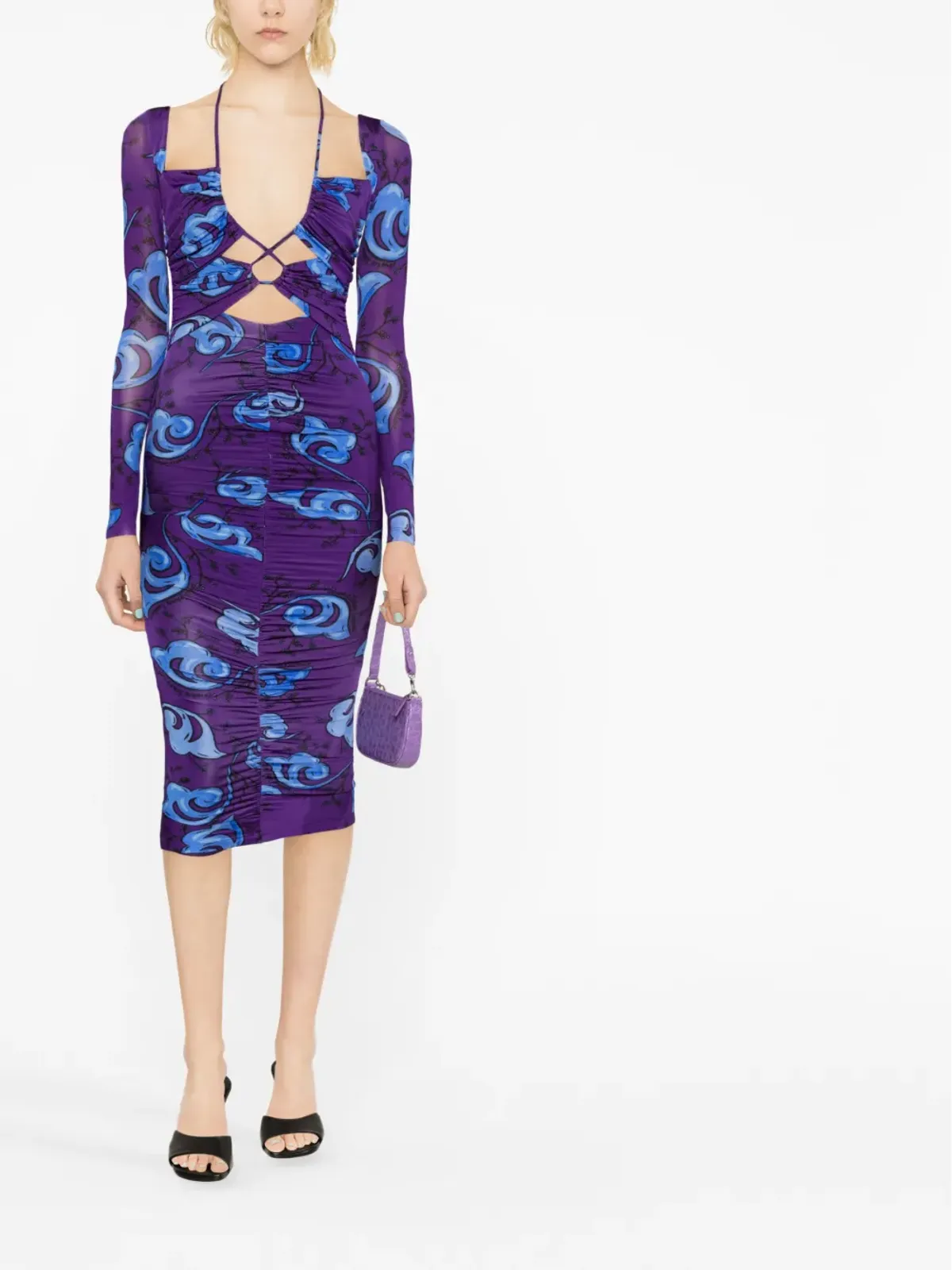 Versace Jeans Couture 花柄プリント ミディドレス - 画像2