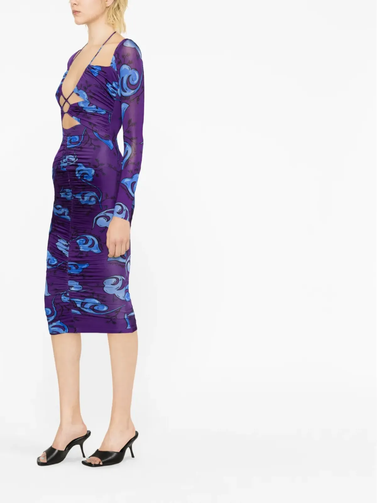 Versace Jeans Couture 花柄プリント ミディドレス - 画像4