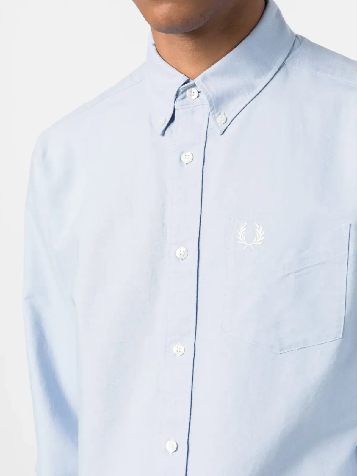 Fred Perry ロゴ刺繍コットンシャツ - ブルー - 画像5