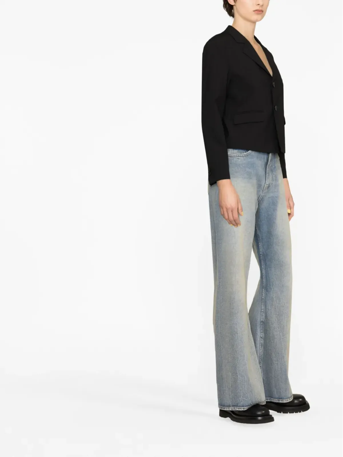 MM6 Maison Margiela ストライプ柄 シングルブレスト ブレザー - ブラック - 画像3