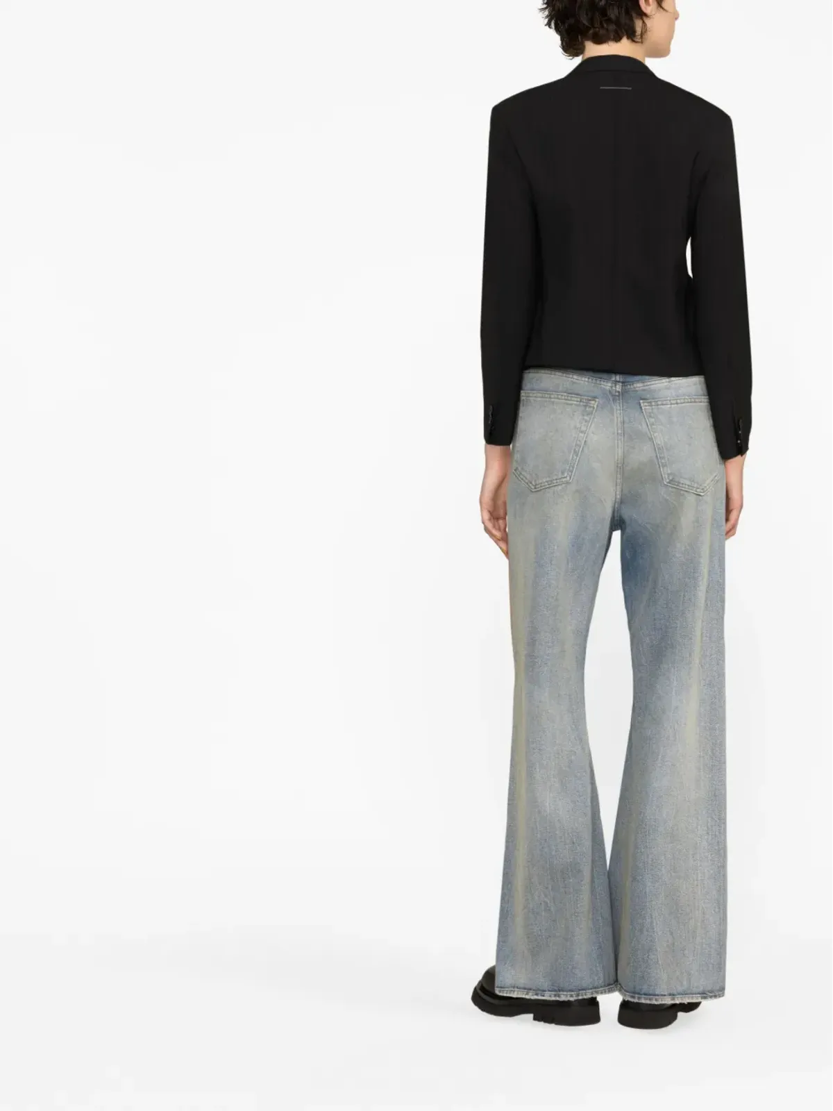 MM6 Maison Margiela ストライプ柄 シングルブレスト ブレザー - ブラック - 画像4
