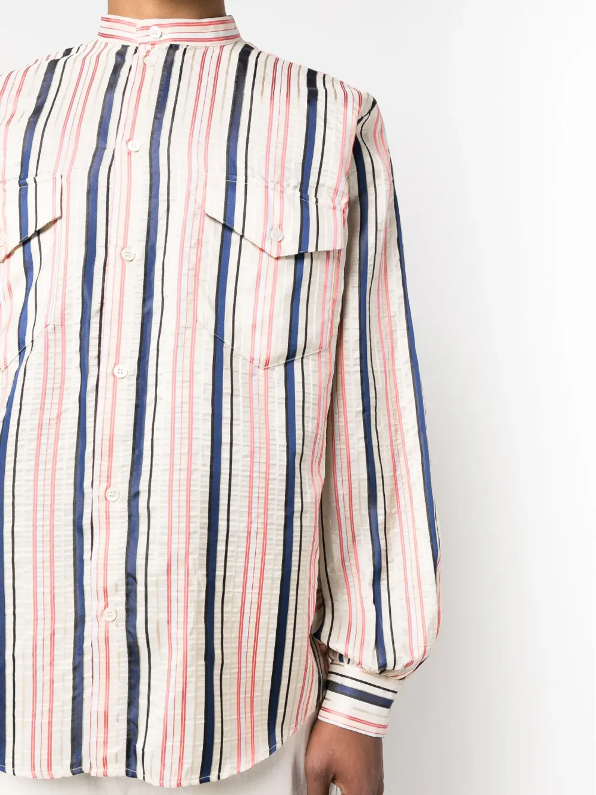 Bally 長袖ストライプ柄シルクシャツ - 画像5