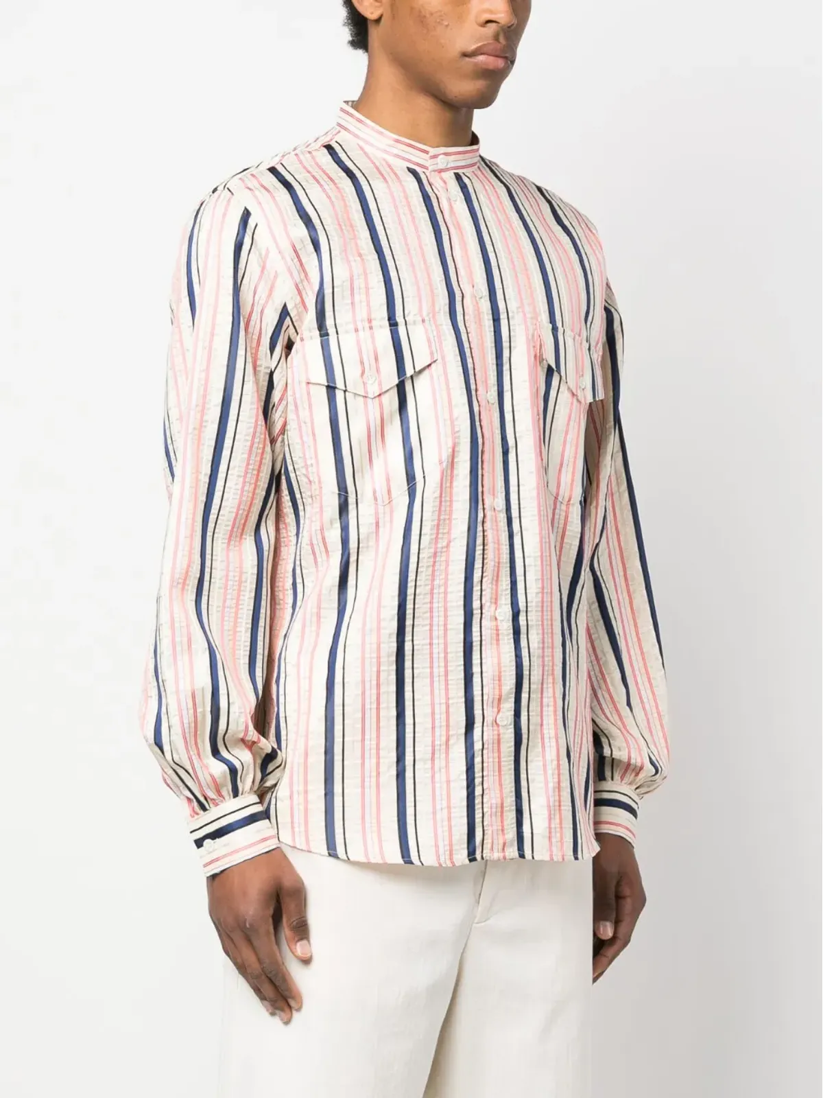 Bally 長袖ストライプ柄シルクシャツ - 画像3