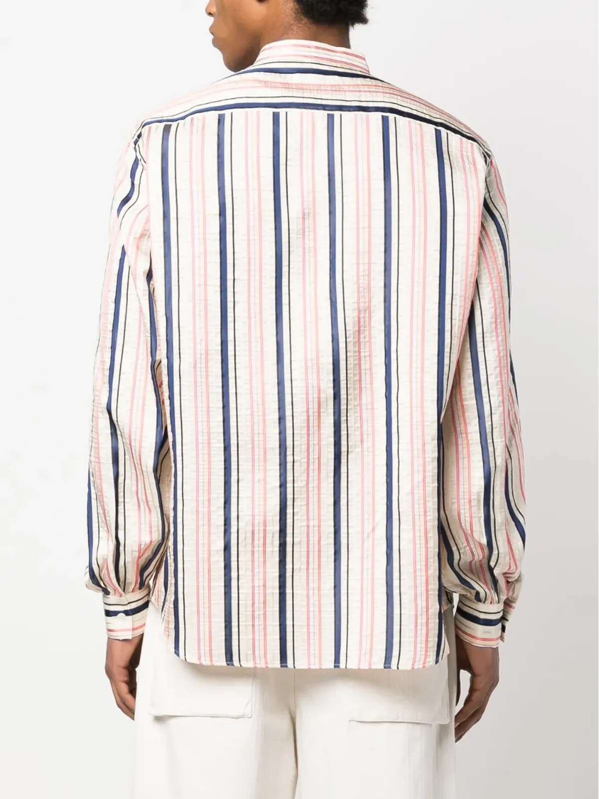 Bally 長袖ストライプ柄シルクシャツ - 画像4