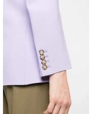 Victoria Beckham notched-lapels single-breasted blazer - Purple - サムネイル5