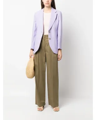 Victoria Beckham notched-lapels single-breasted blazer - Purple - サムネイル2